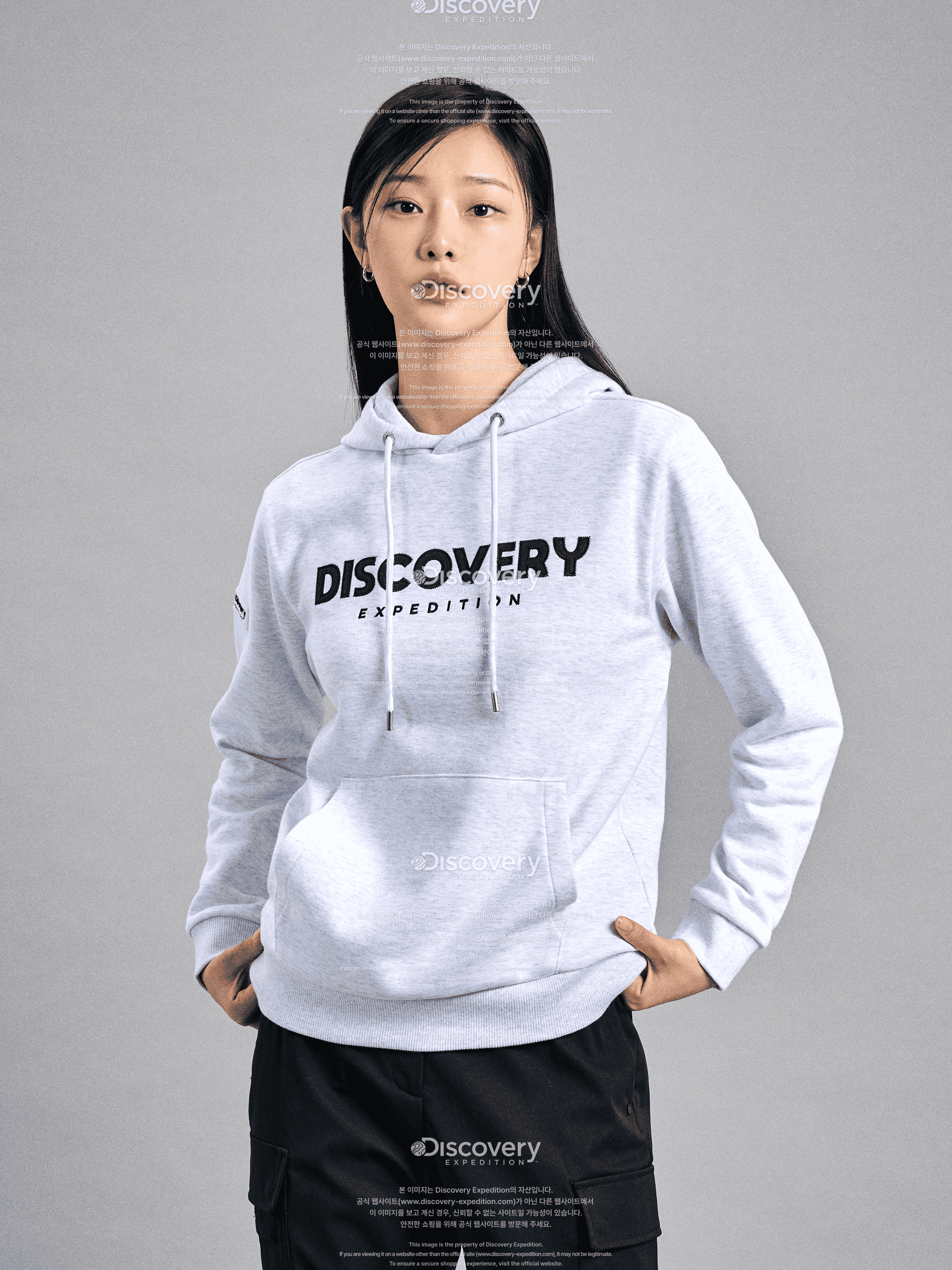 로건 기모 후드티